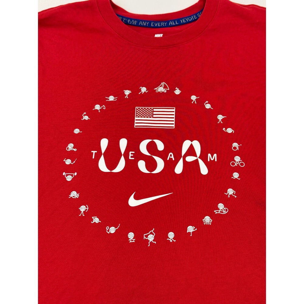 Nike Team USA Olympic Graphic T-Shirt Red Men's Size XL FN0867-614 EUC - Picture 3 of 8